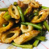 簡単副菜！竹輪とニンニクの芽の中華炒め♫